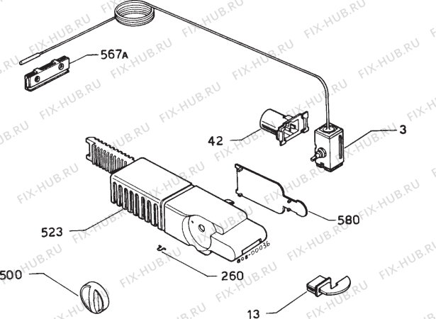 Взрыв-схема холодильника Zanussi ZP6173 - Схема узла Refrigerator electrical equipment